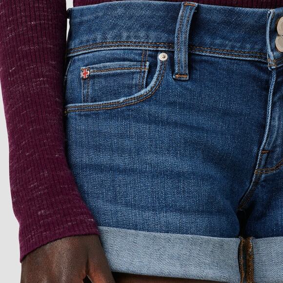 Hudson Croxley Mid Thigh Mid-Rise Cuffed Denim Shorts Stel size 24 - Picture 5 of 12